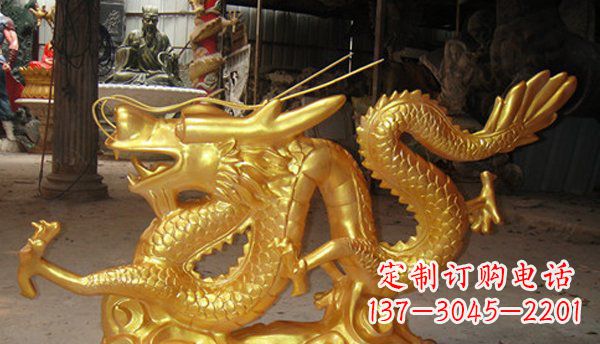 河源玻璃钢龙仿铜动物雕塑