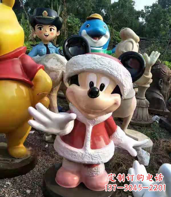 河源玻璃钢米老鼠和唐老鸭卡通动物雕塑