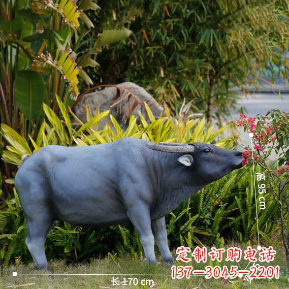 河源玻璃钢水牛仿真雕塑 (3)