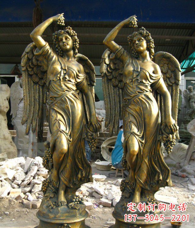 河源玻璃钢四季女神仿铜人物雕塑