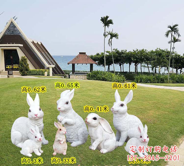 河源玻璃钢兔子雕塑精致的艺术之作