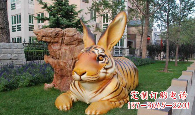 河源玻璃钢兔子雕塑 (2)