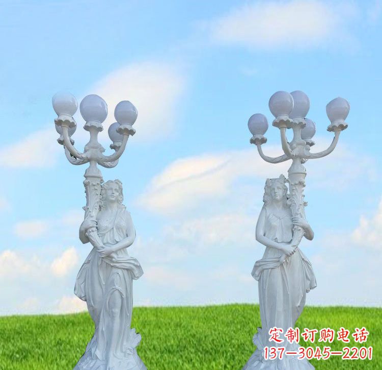 河源玻璃钢西方美女路灯