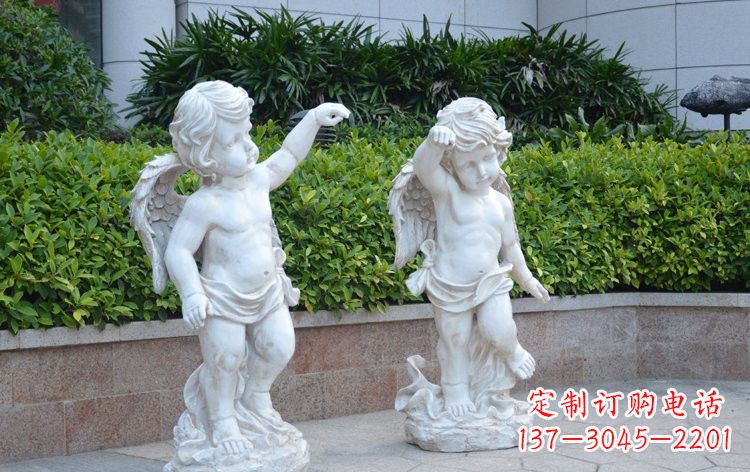 河源玻璃钢小天使雕塑  西方人物雕塑