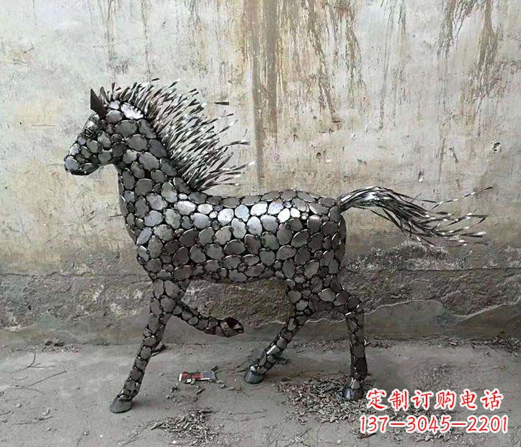 河源不锈钢奔马动物雕塑