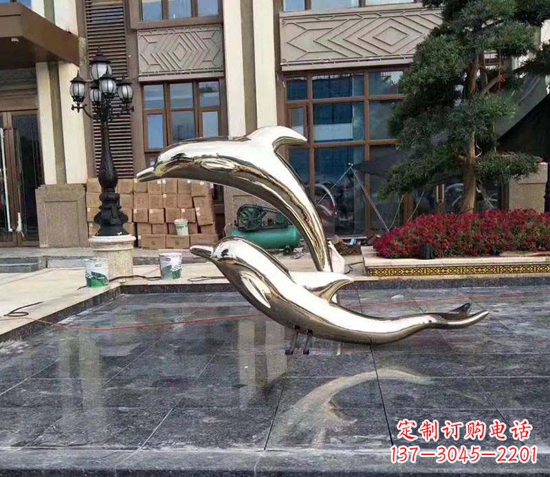 河源不锈钢海豚雕塑——美丽的艺术礼物