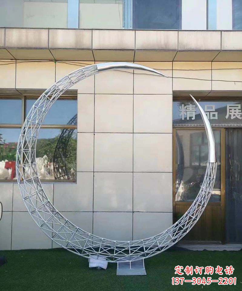 河源不锈钢别墅月亮镂空雕塑