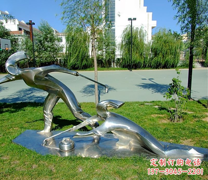 河源不锈钢冰壶雕塑 (2)