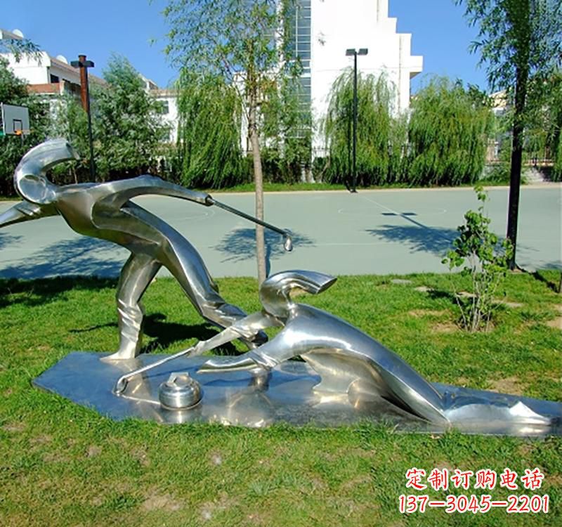 河源不锈钢冰壶雕塑