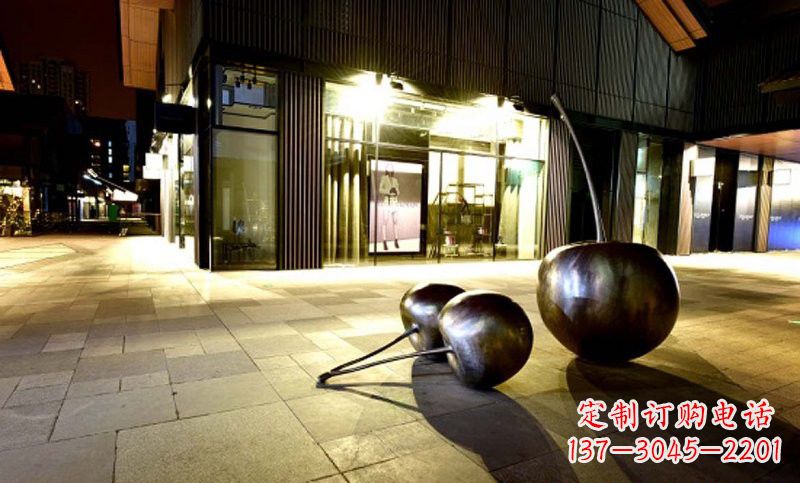 河源不锈钢步行街樱桃雕塑