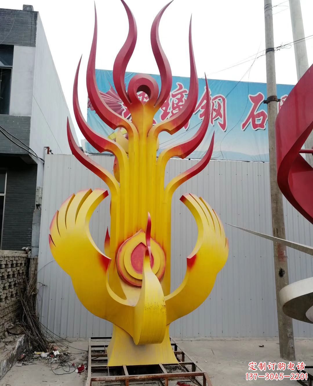 河源不锈钢彩色凤凰雕塑