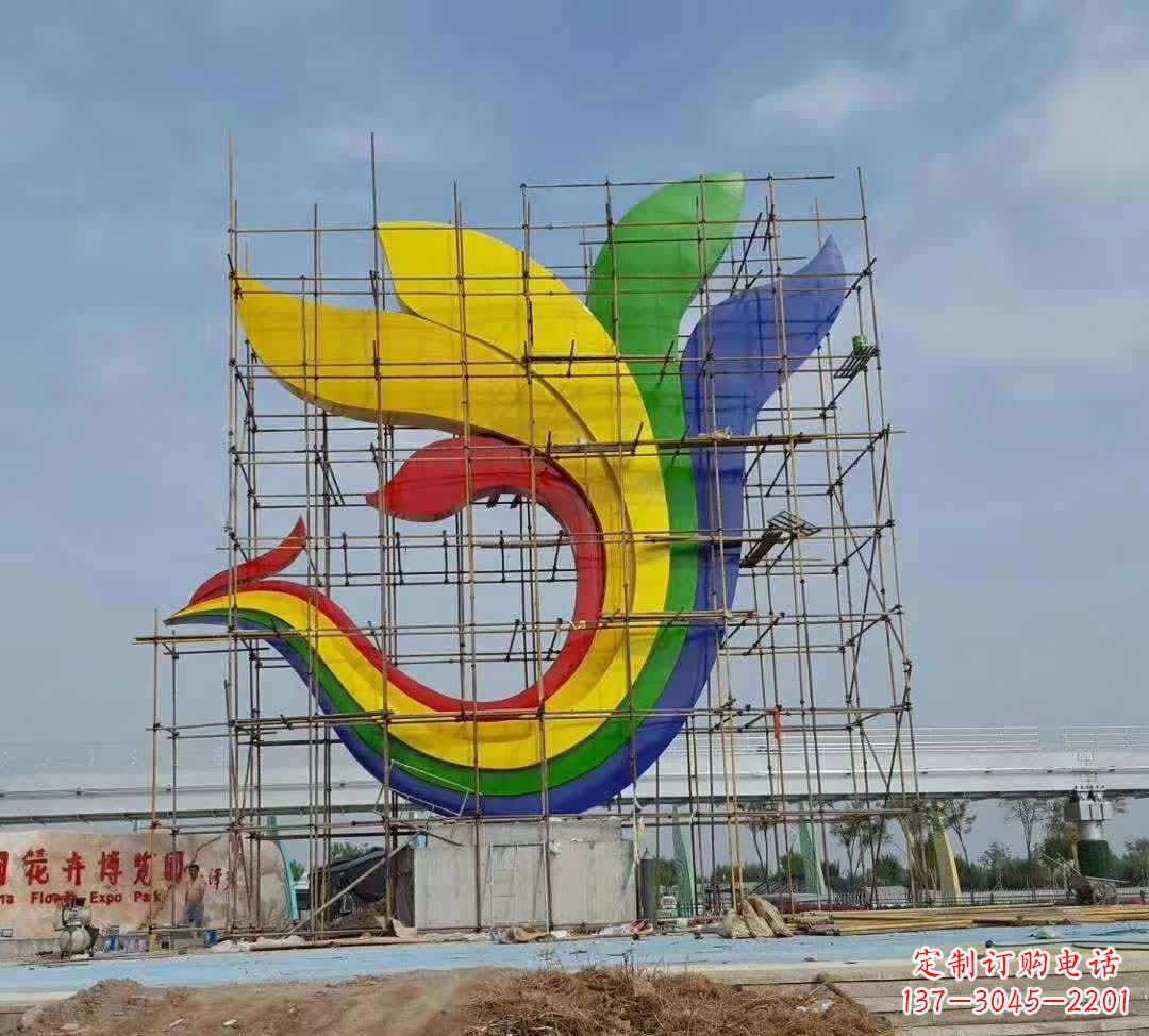 河源不锈钢彩色凤凰雕塑1