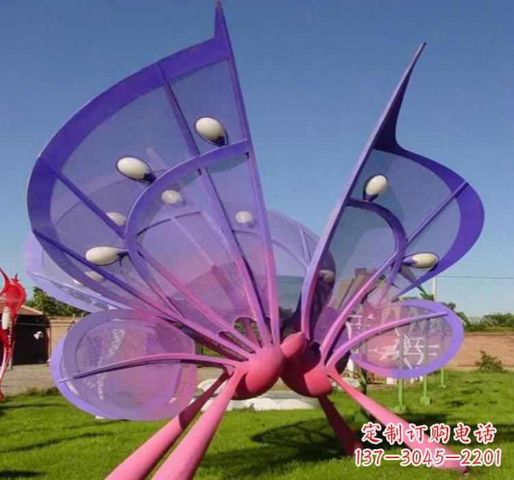 河源不锈钢彩色蝴蝶雕塑