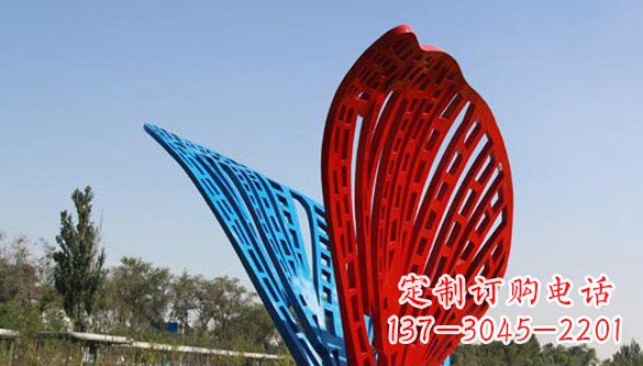 河源不锈钢彩色蝴蝶抽象雕塑