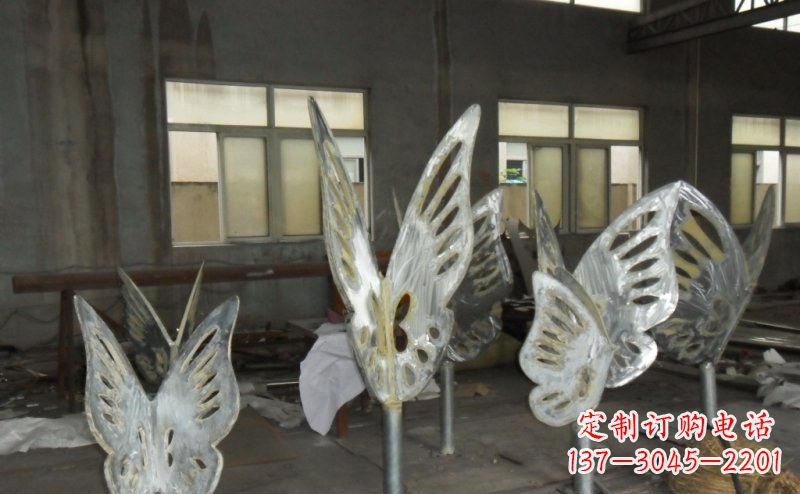 河源不锈钢彩色蝴蝶景观雕塑