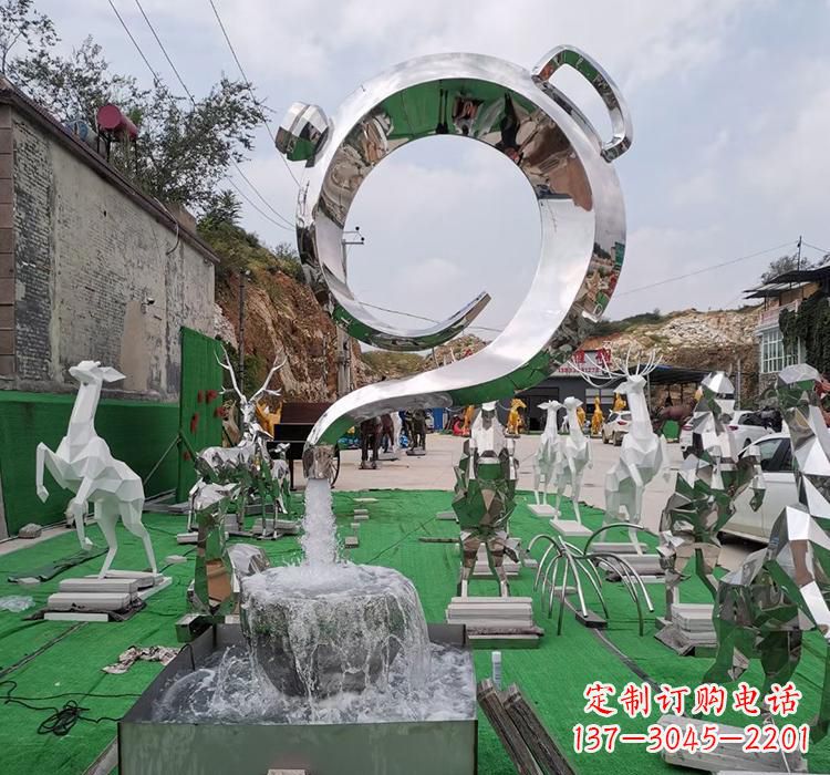 河源不锈钢茶壶雕塑