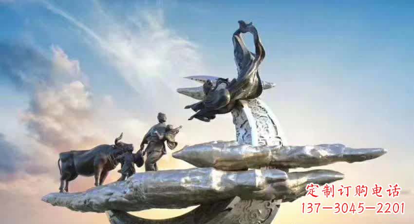 河源不锈钢嫦娥奔月典故雕塑