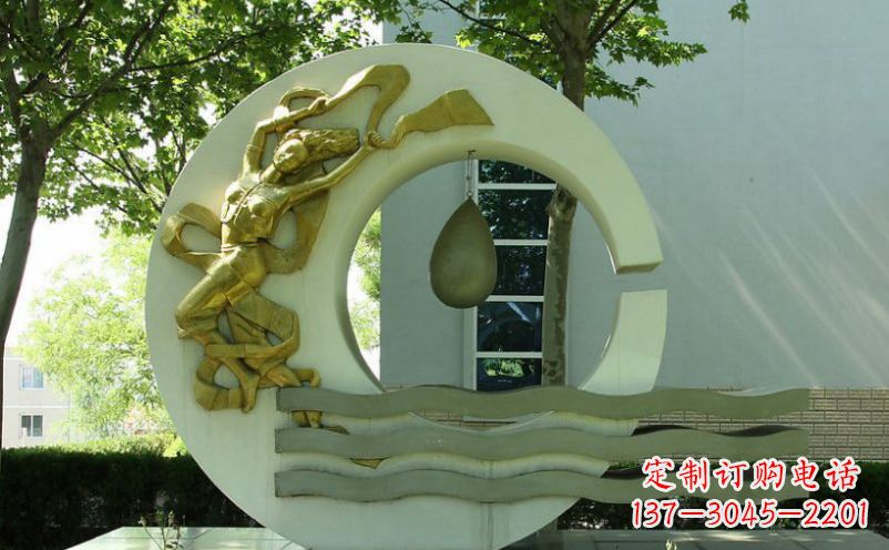 河源不锈钢嫦娥奔月景观雕塑