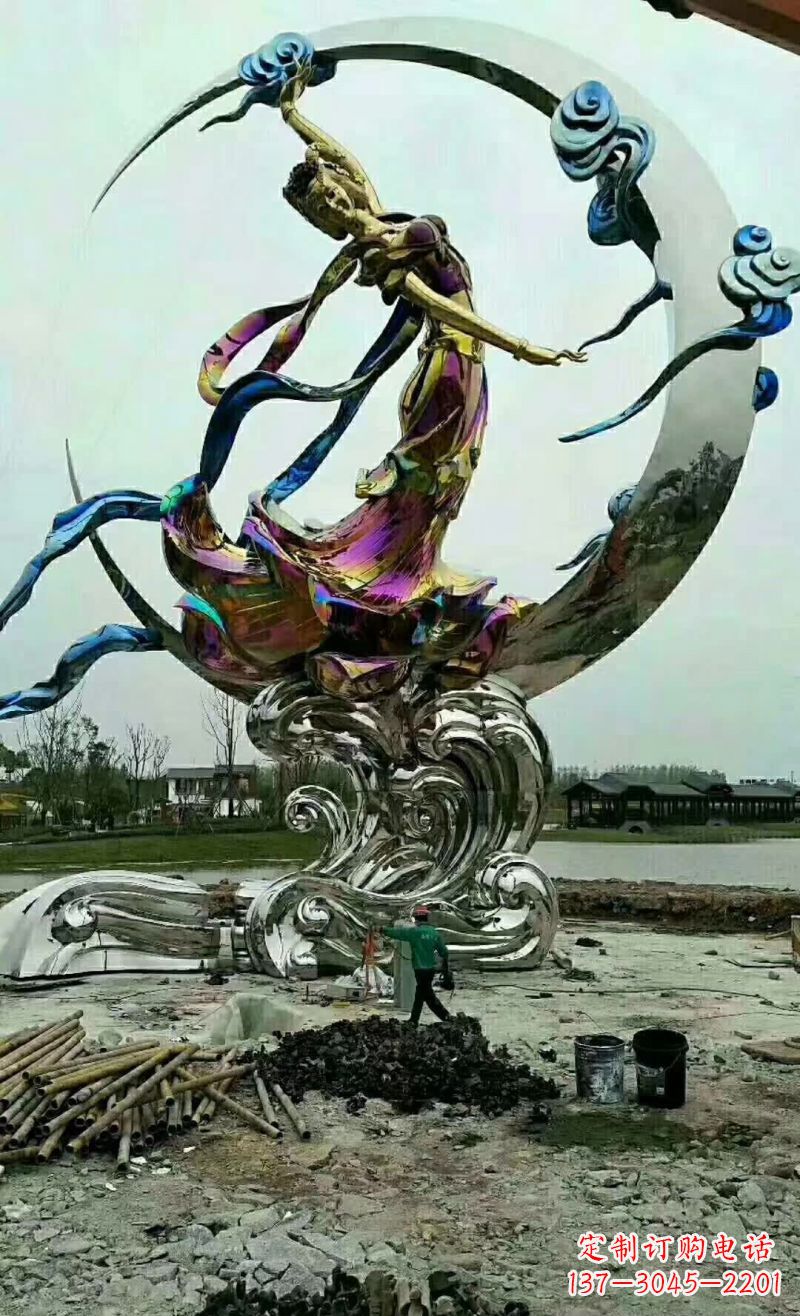 河源不锈钢嫦娥奔月雕塑1