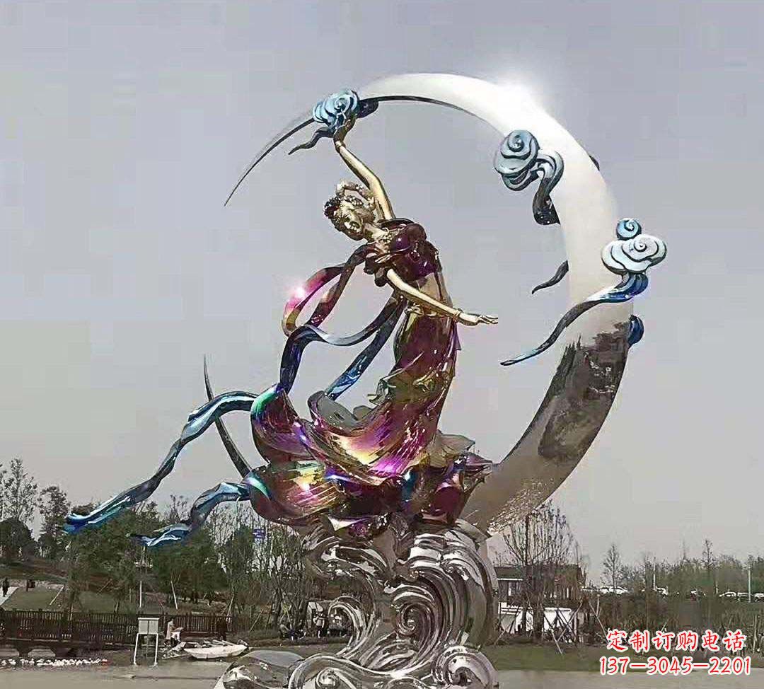 河源不锈钢嫦娥奔月造型雕塑