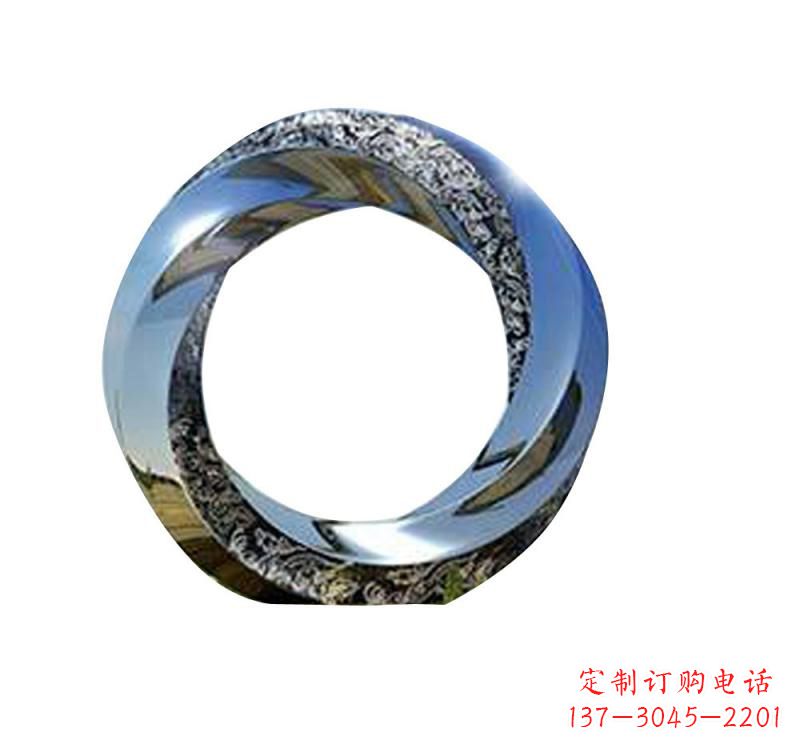 河源不锈钢城市抽象圆环雕塑