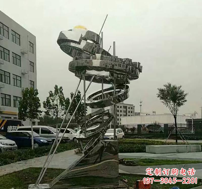 河源不锈钢城市创意大型戒指雕塑