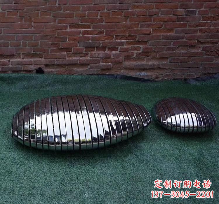 河源不锈钢城市镜面鹅卵石雕塑
