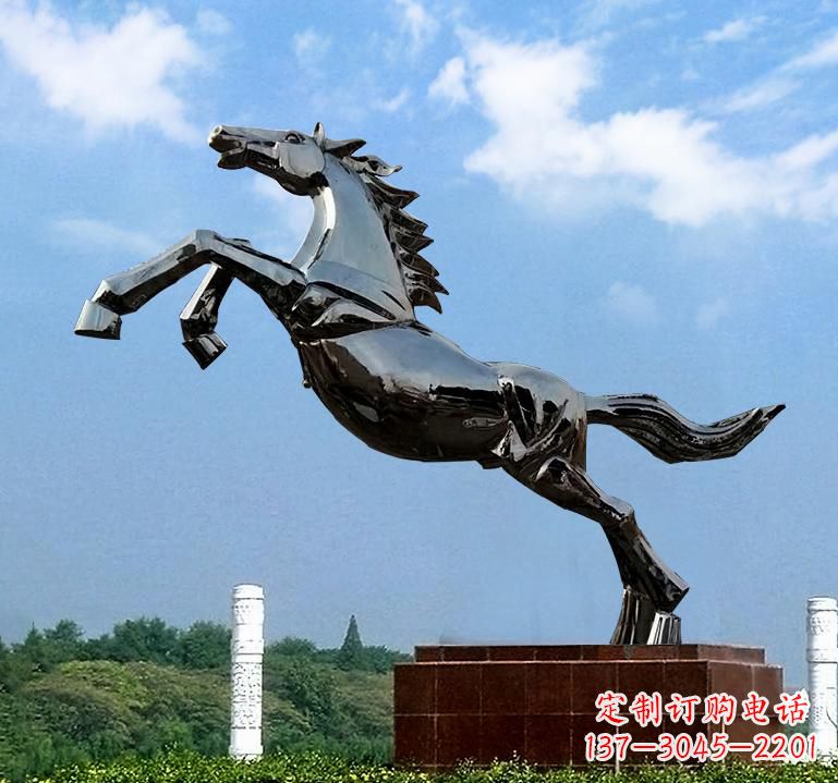 河源不锈钢城市艺术奔马雕塑