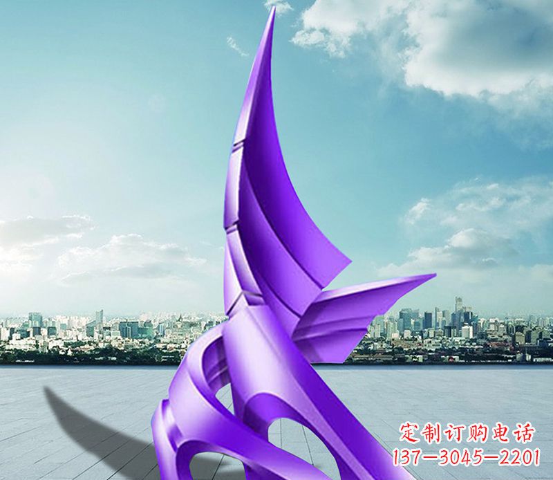 河源不锈钢抽象船帆雕塑 (2)
