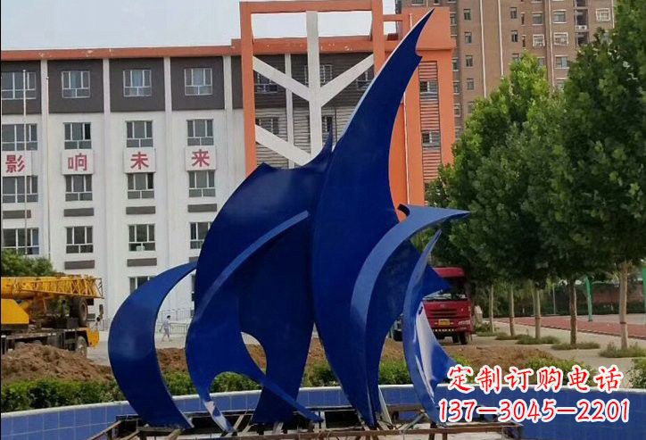 河源不锈钢抽象船帆雕塑