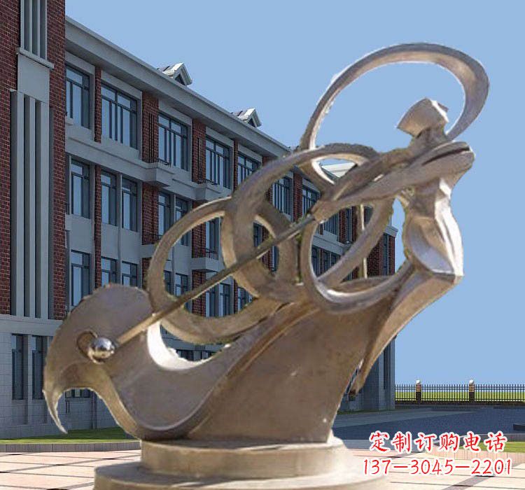 河源不锈钢抽象打高尔夫球人物雕塑