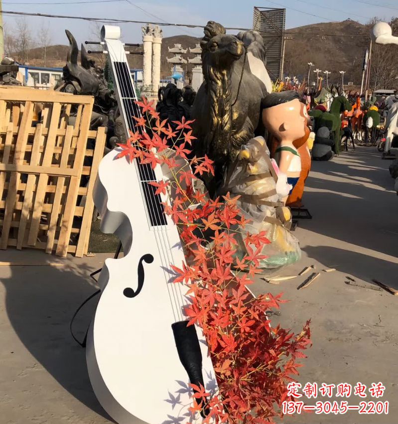 河源不锈钢抽象大提琴雕塑12