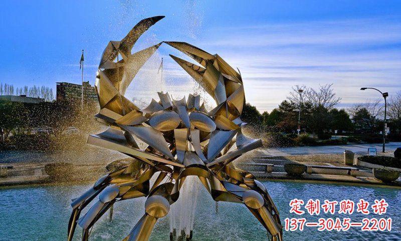 河源不锈钢抽象大型螃蟹雕塑