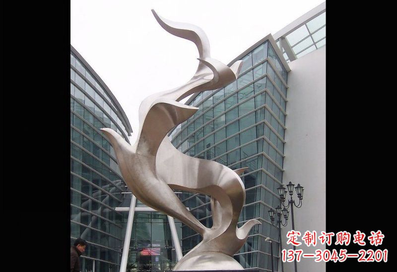 河源不锈钢抽象大雁雕塑