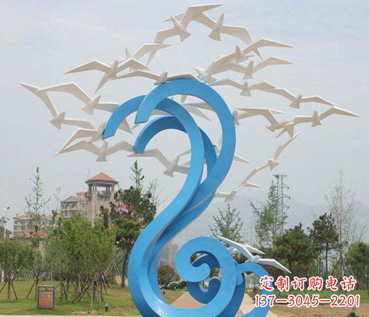河源不锈钢抽象大雁雕塑1