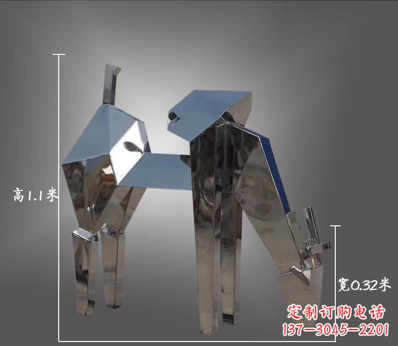 河源不锈钢抽象动物鹿雕塑