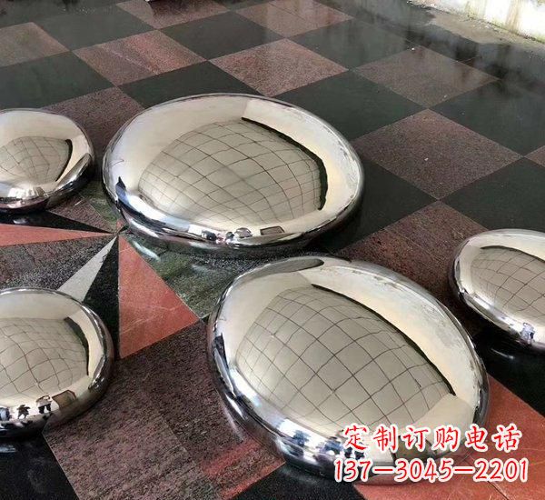 河源不锈钢抽象鹅卵石雕塑