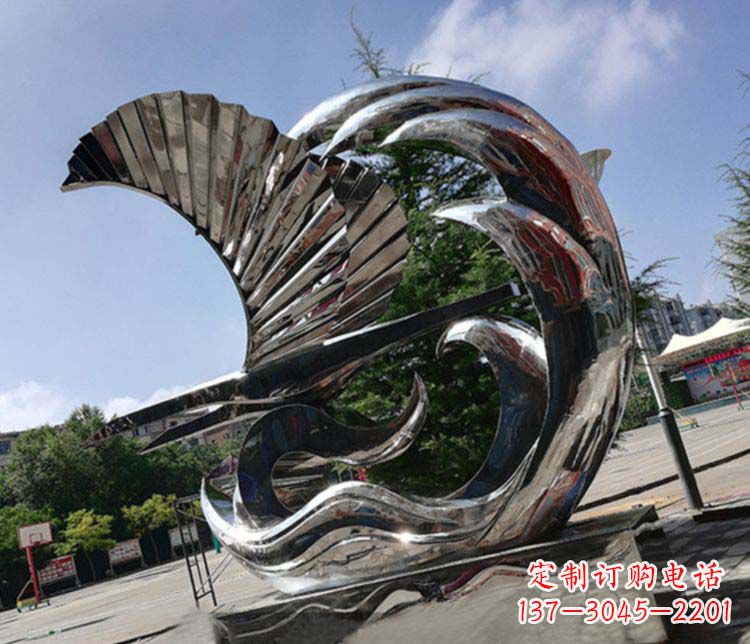 河源不锈钢抽象帆船雕塑1