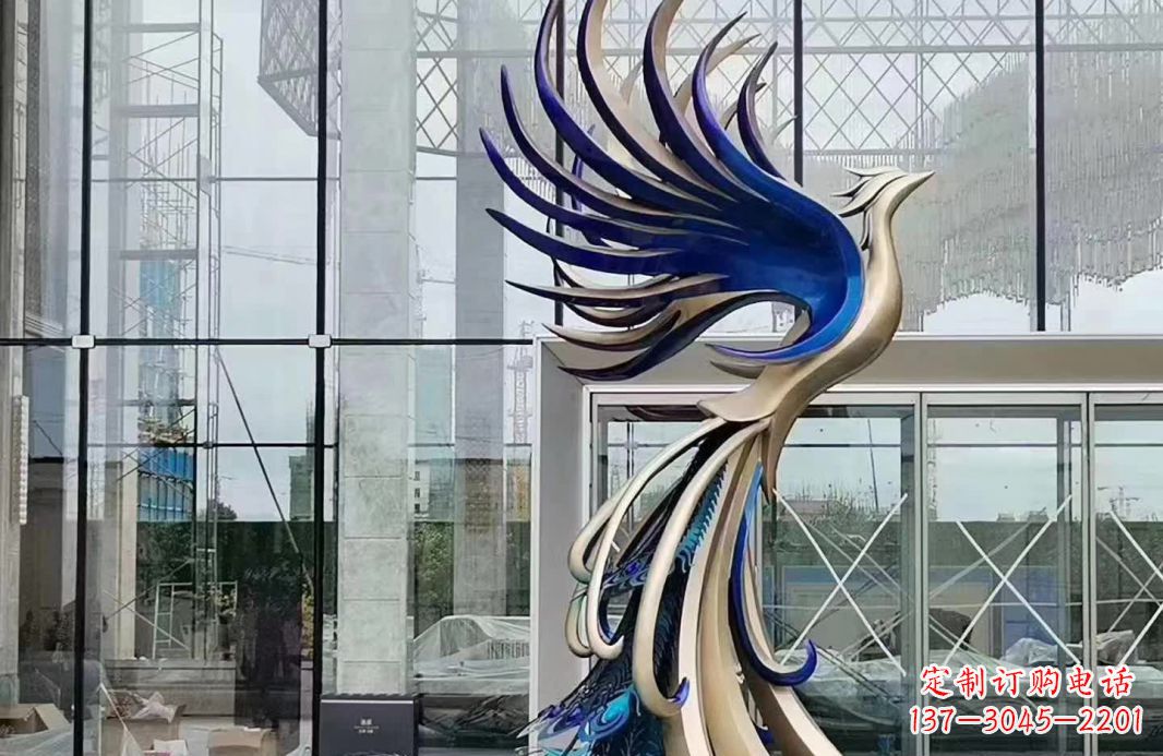 河源不锈钢抽象飞翔凤凰雕塑