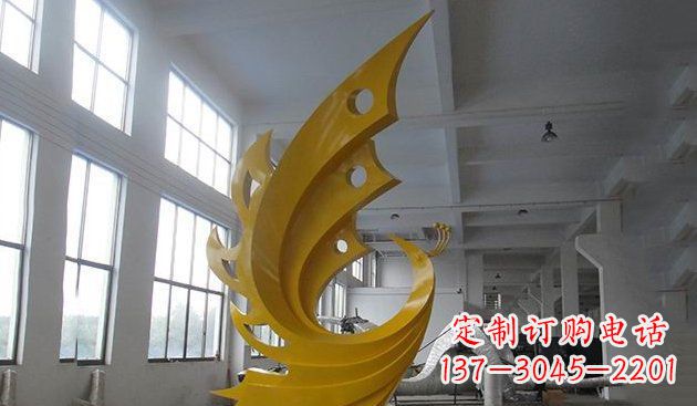 河源不锈钢抽象凤凰雕塑 (3)