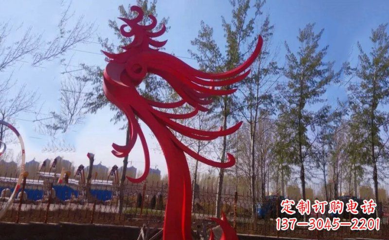 河源不锈钢抽象凤凰雕塑 (2)
