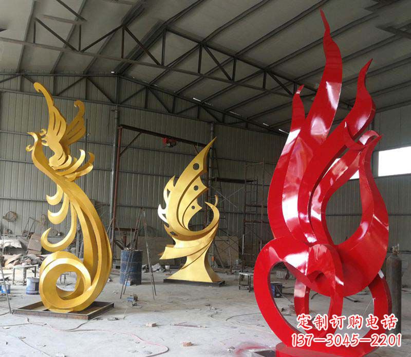 河源不锈钢抽象凤凰雕塑