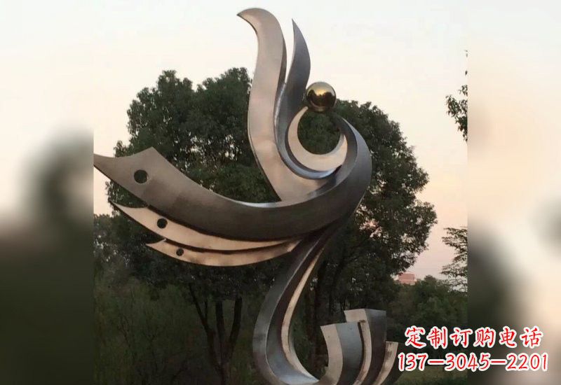 河源不锈钢抽象凤凰雕塑2