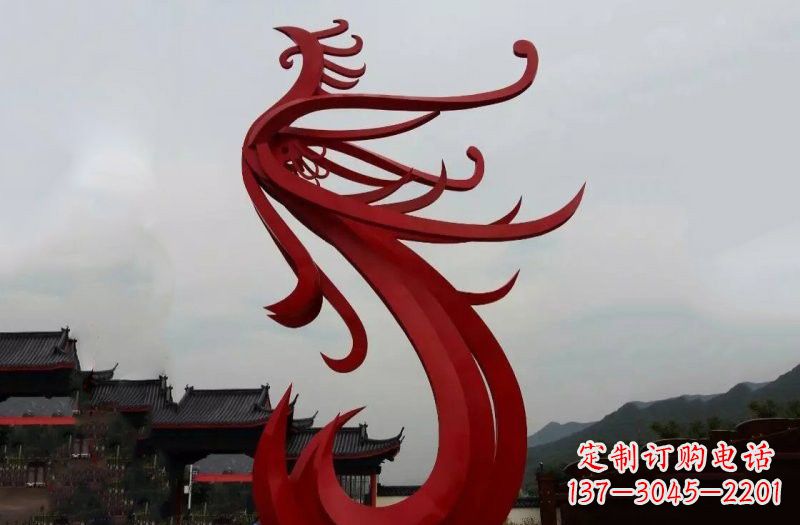河源不锈钢抽象凤凰雕塑222