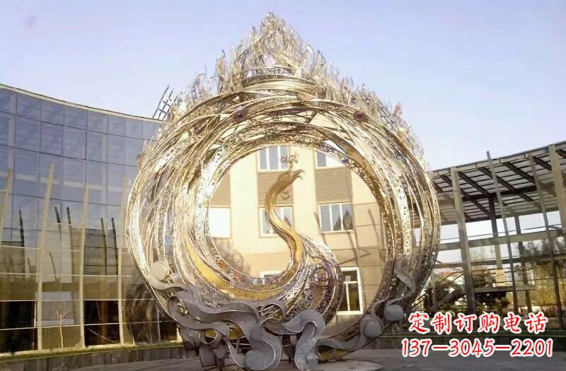 河源不锈钢抽象凤凰涅槃雕塑