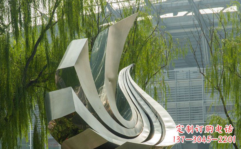 河源不锈钢抽象鸽子景观雕塑