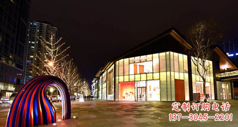 河源不锈钢抽象拱门街边景观雕塑