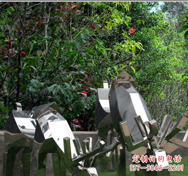 河源不锈钢抽象几何麋鹿动物