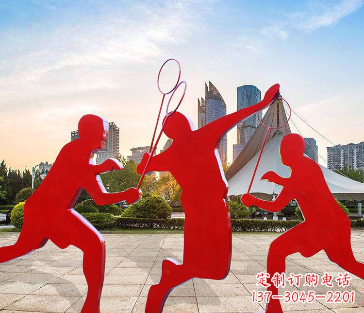 河源羽毛球雕塑以不锈钢为原料的精美艺术品