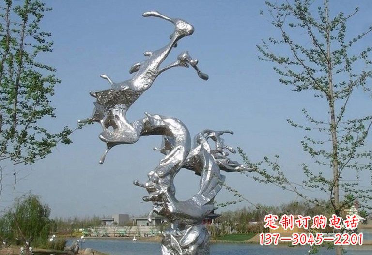 河源不锈钢蛟龙出海雕塑